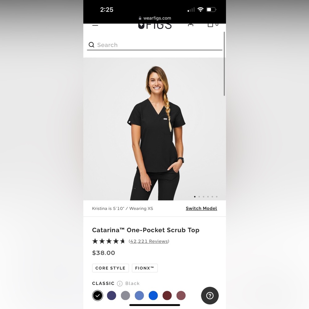 Figs Catarina xs top